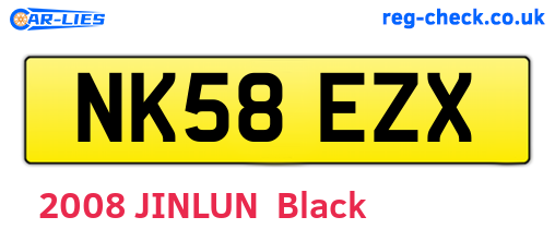 NK58EZX are the vehicle registration plates.