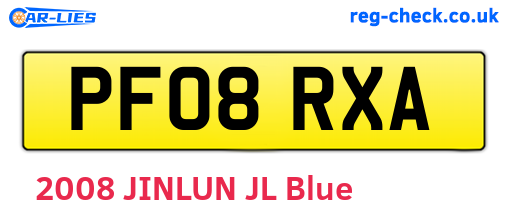 PF08RXA are the vehicle registration plates.