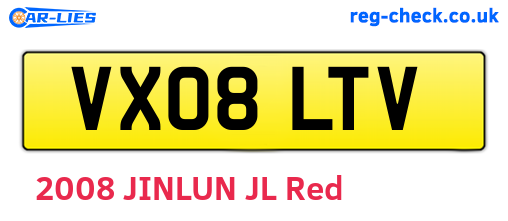 VX08LTV are the vehicle registration plates.