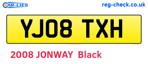YJ08TXH are the vehicle registration plates.