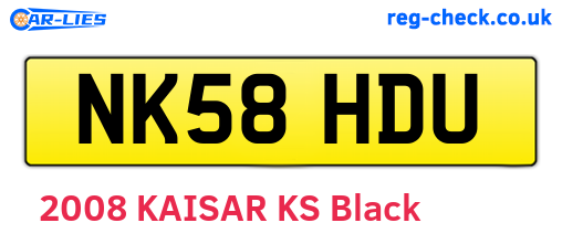 NK58HDU are the vehicle registration plates.