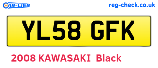 YL58GFK are the vehicle registration plates.