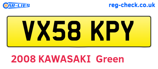 VX58KPY are the vehicle registration plates.