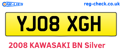 YJ08XGH are the vehicle registration plates.