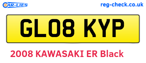 GL08KYP are the vehicle registration plates.