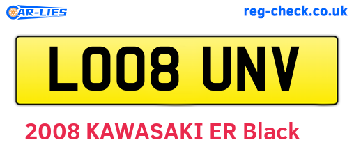 LO08UNV are the vehicle registration plates.