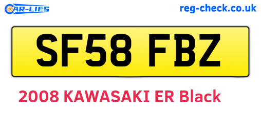 SF58FBZ are the vehicle registration plates.