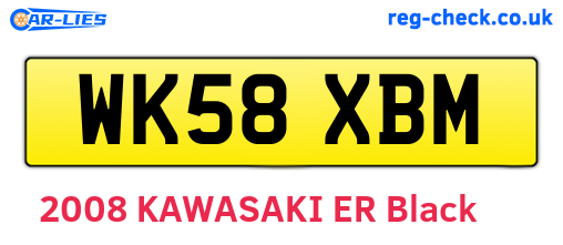 WK58XBM are the vehicle registration plates.