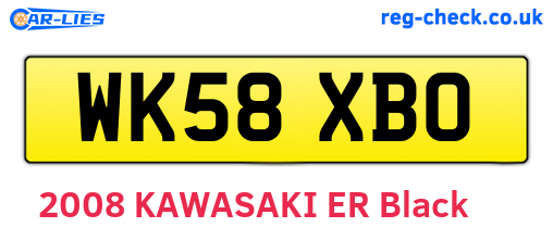 WK58XBO are the vehicle registration plates.