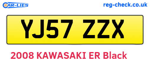 YJ57ZZX are the vehicle registration plates.
