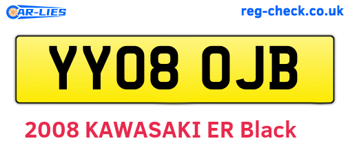 YY08OJB are the vehicle registration plates.