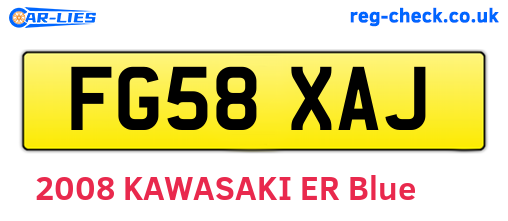 FG58XAJ are the vehicle registration plates.