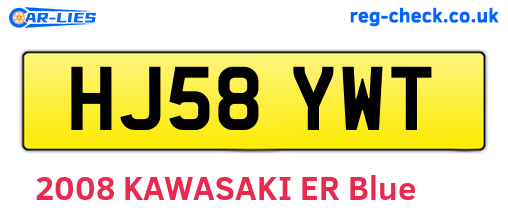 HJ58YWT are the vehicle registration plates.