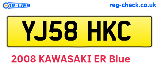YJ58HKC are the vehicle registration plates.