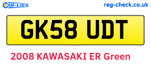 GK58UDT are the vehicle registration plates.