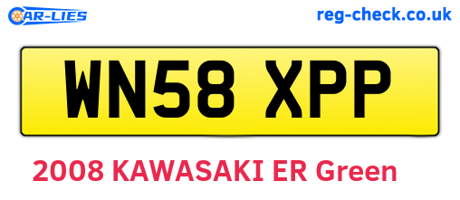 WN58XPP are the vehicle registration plates.