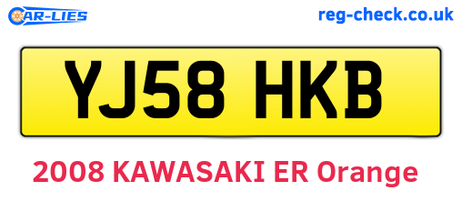 YJ58HKB are the vehicle registration plates.