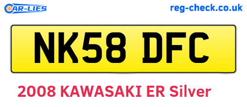 NK58DFC are the vehicle registration plates.
