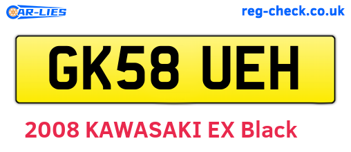 GK58UEH are the vehicle registration plates.