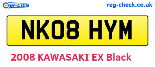 NK08HYM are the vehicle registration plates.