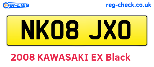 NK08JXO are the vehicle registration plates.