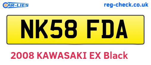 NK58FDA are the vehicle registration plates.