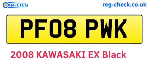 PF08PWK are the vehicle registration plates.