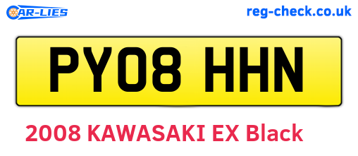 PY08HHN are the vehicle registration plates.