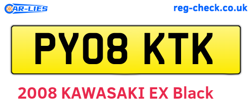PY08KTK are the vehicle registration plates.
