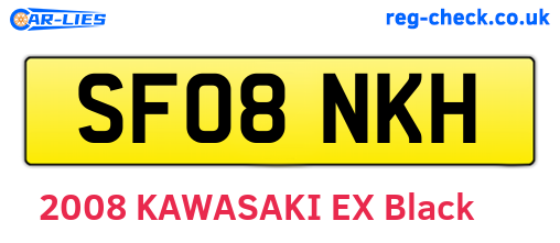 SF08NKH are the vehicle registration plates.