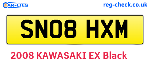 SN08HXM are the vehicle registration plates.
