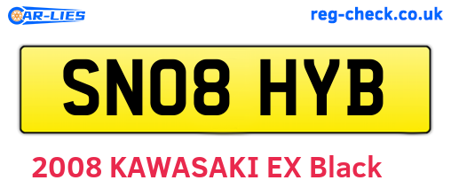 SN08HYB are the vehicle registration plates.