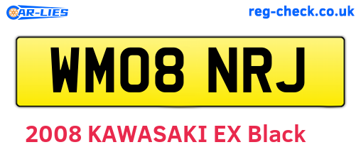WM08NRJ are the vehicle registration plates.