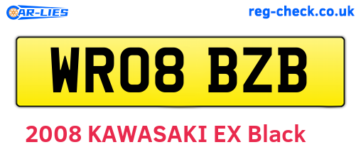 WR08BZB are the vehicle registration plates.