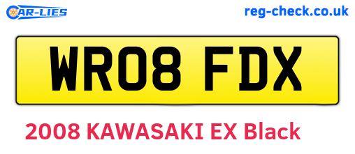 WR08FDX are the vehicle registration plates.