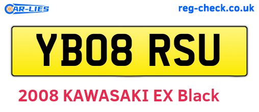 YB08RSU are the vehicle registration plates.