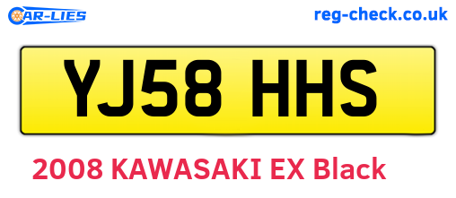YJ58HHS are the vehicle registration plates.