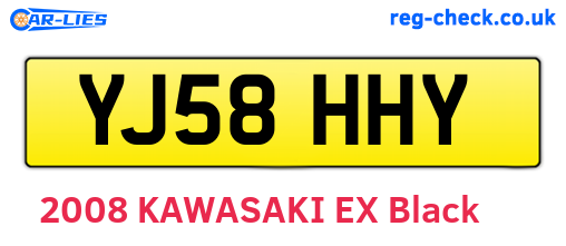 YJ58HHY are the vehicle registration plates.