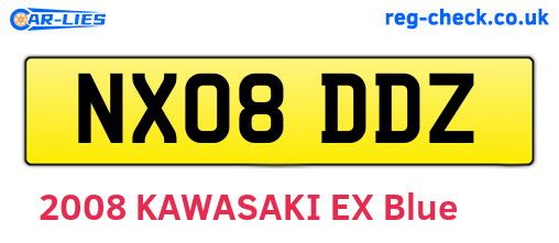 NX08DDZ are the vehicle registration plates.