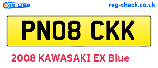 PN08CKK are the vehicle registration plates.