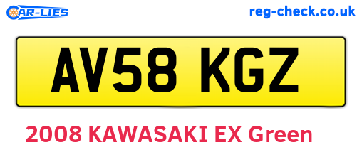 AV58KGZ are the vehicle registration plates.