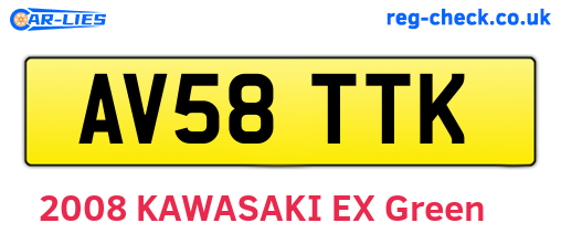 AV58TTK are the vehicle registration plates.