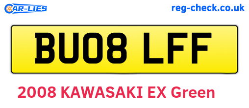 BU08LFF are the vehicle registration plates.