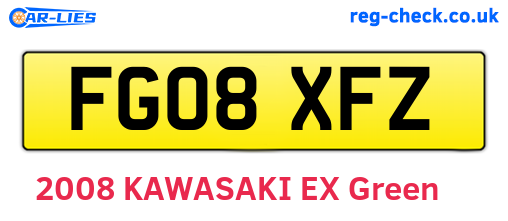 FG08XFZ are the vehicle registration plates.
