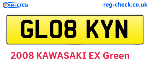 GL08KYN are the vehicle registration plates.