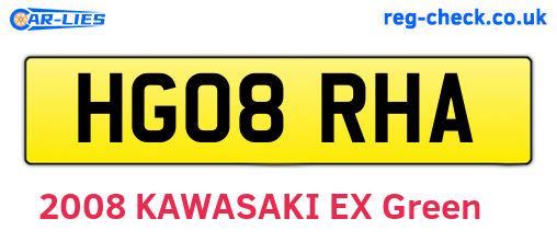 HG08RHA are the vehicle registration plates.