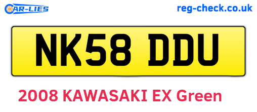 NK58DDU are the vehicle registration plates.