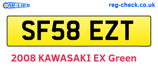SF58EZT are the vehicle registration plates.