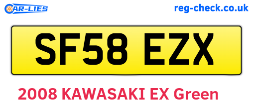 SF58EZX are the vehicle registration plates.