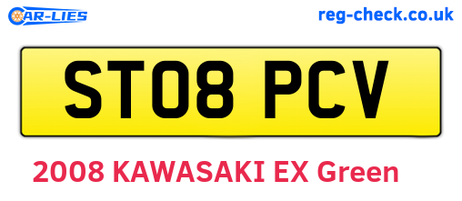 ST08PCV are the vehicle registration plates.